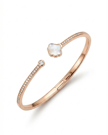 Opal Rose Gold Glow 925 Silver Bracelet