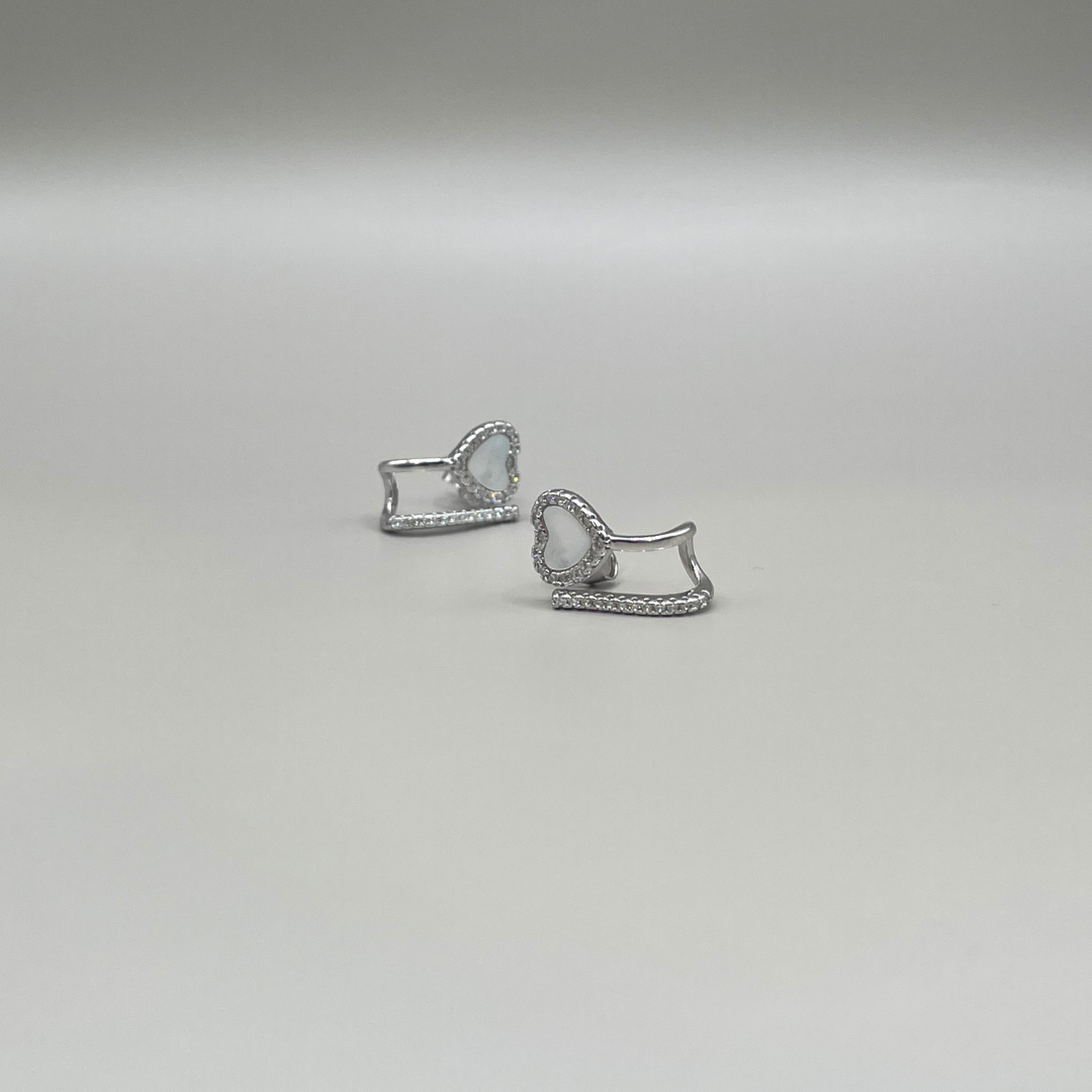 Shimmer Heart 925 Earrings
