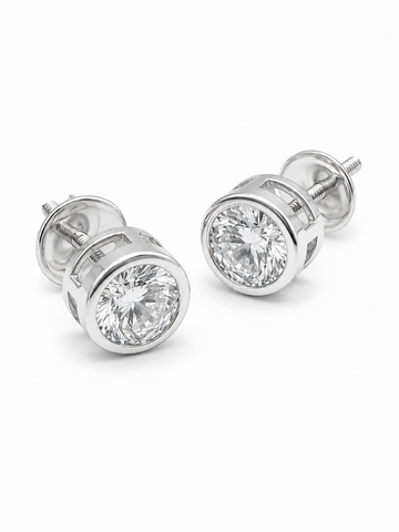 Bezel Solitaire Studs