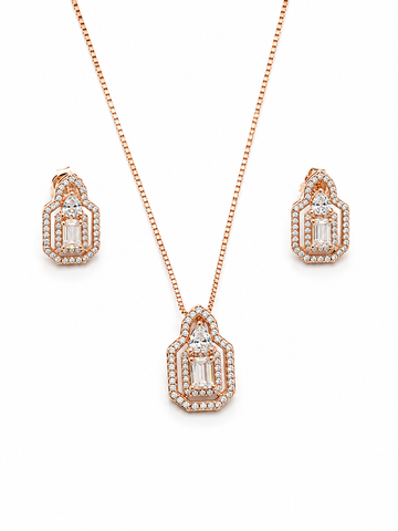 Trillion Crest Pendant Set