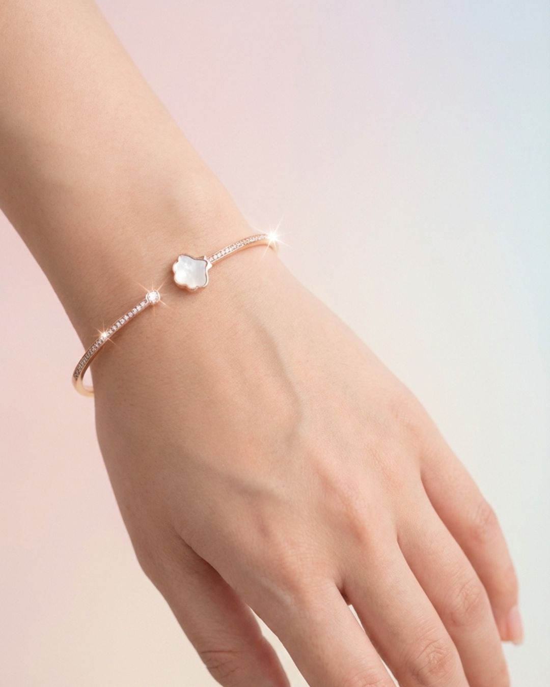 Opal Rose Gold Glow 925 Silver Bracelet